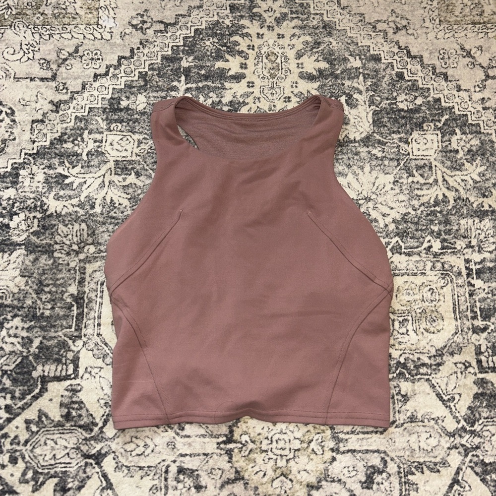 Lululemon Mauve High Neck Cropped Tank